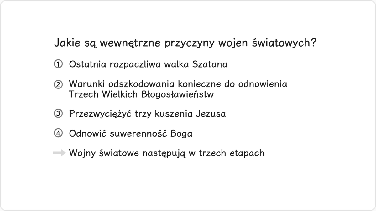 Jakie były wewnętrzne, opatrznościowe przyczyny wojen światowych?