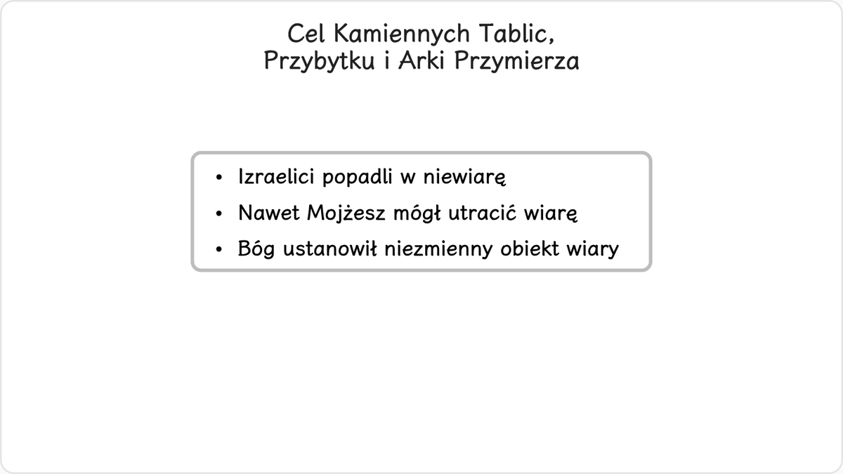 W jakim celu Bóg dał kamienne tablice, Przybytek i Arkę Przymierza?